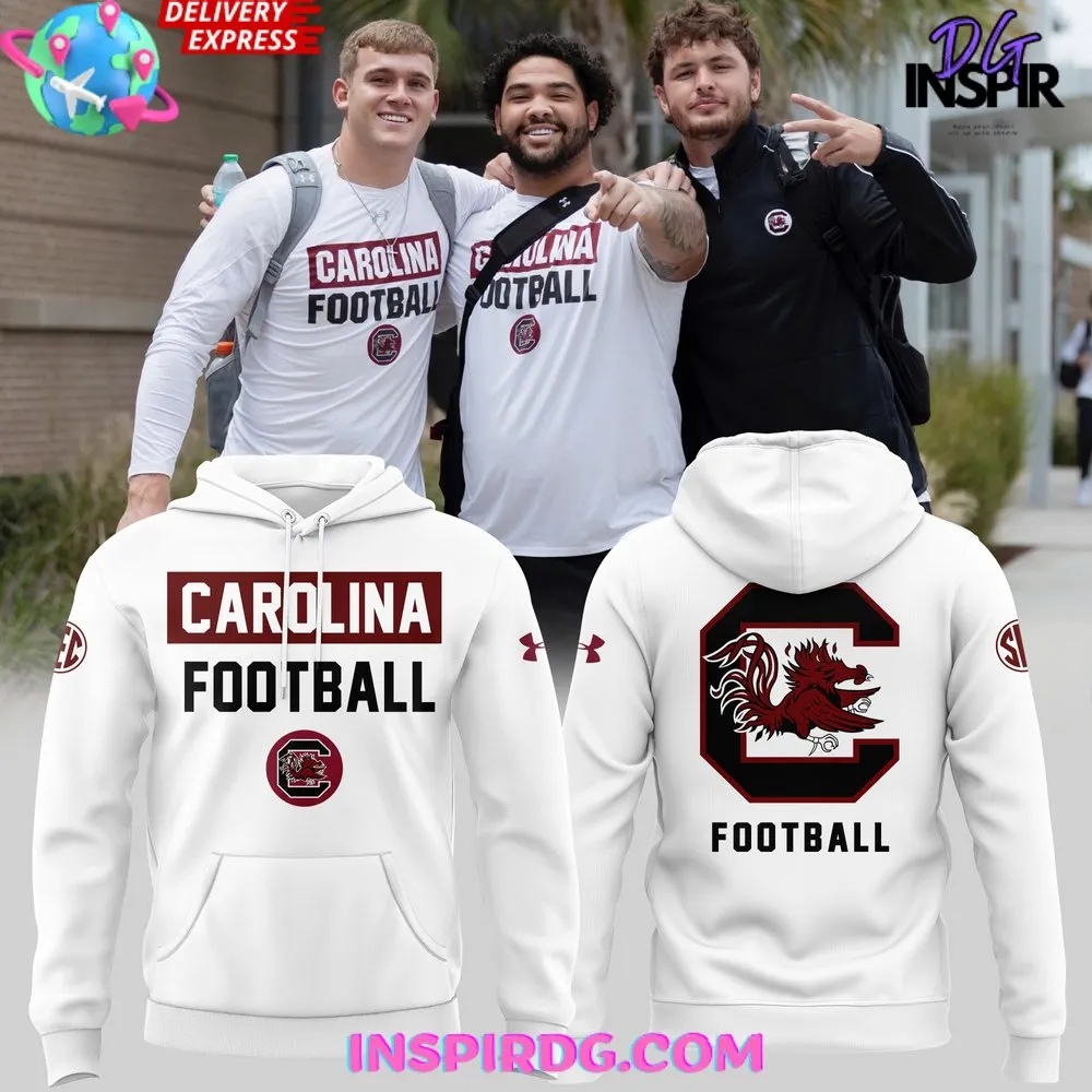 -South Carolina Gamecocks Football 2024 White Hoodie