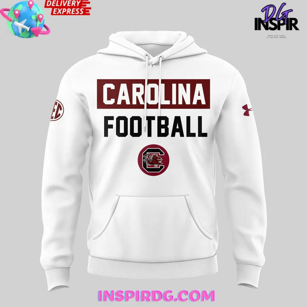 -South Carolina Gamecocks Football 2024 White Hoodie