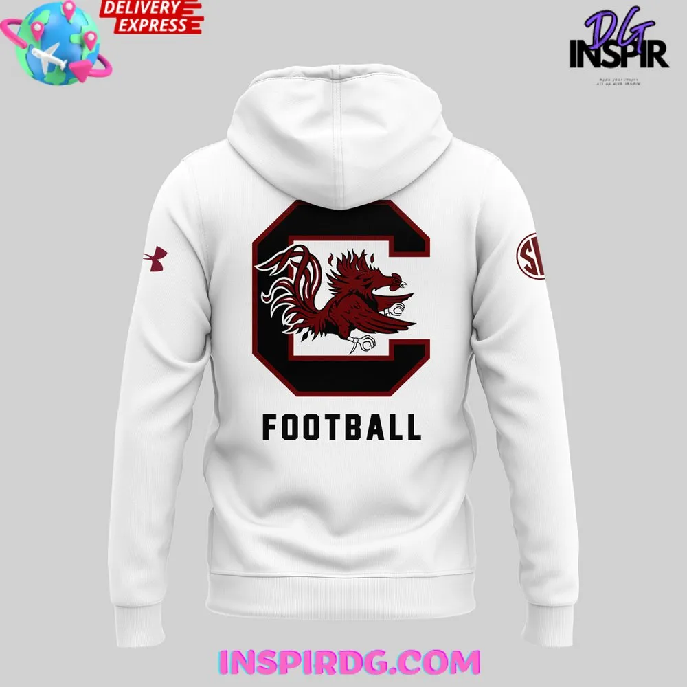 -South Carolina Gamecocks Football 2024 White Hoodie