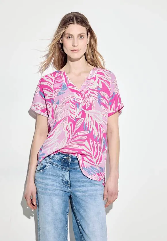 344513 - Pink Linen Print Blouse - Cecil