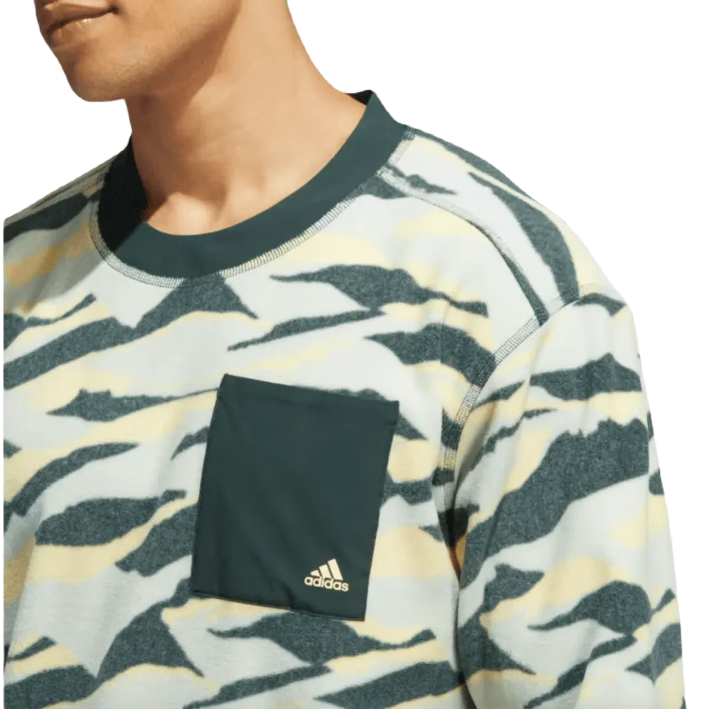 Adidas Texture-Print Crew Sweatshirt - Green