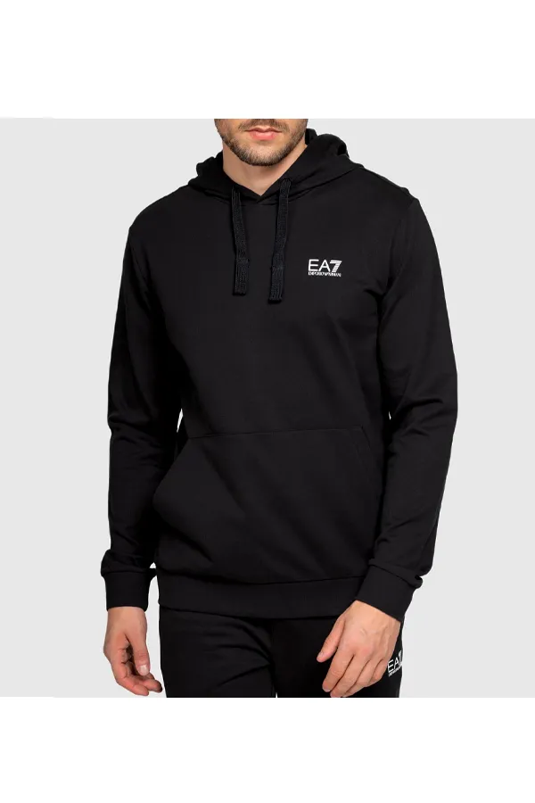 Armani EA7 ID Logo Hoodie Black