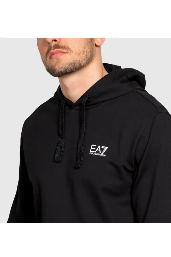 Armani EA7 ID Logo Hoodie Black