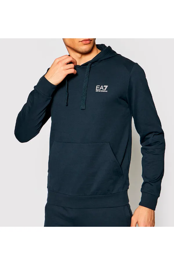 Armani EA7 ID Logo Hoodie Navy