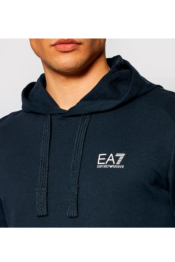 Armani EA7 ID Logo Hoodie Navy