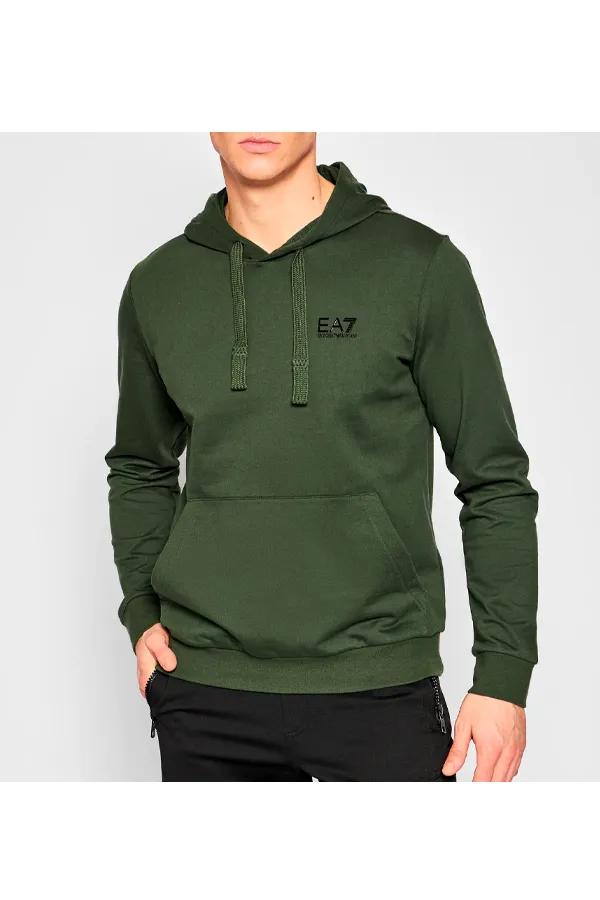 Armani EA7 ID Logo Hoodie Olive