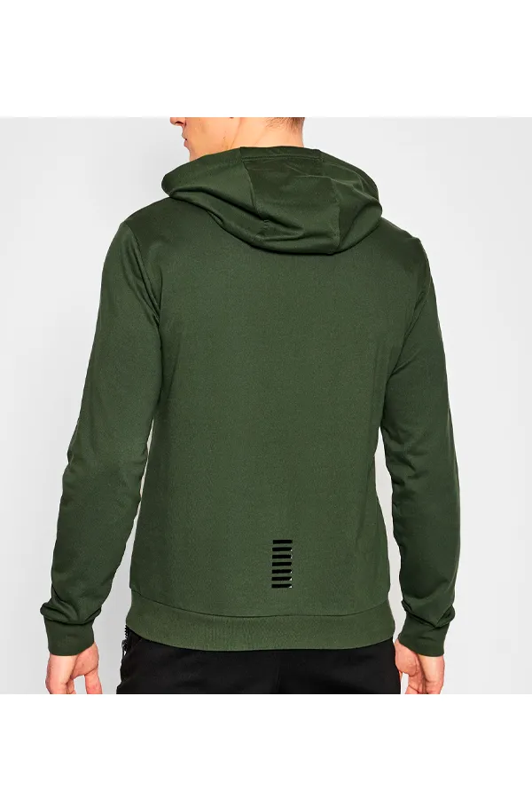 Armani EA7 ID Logo Hoodie Olive