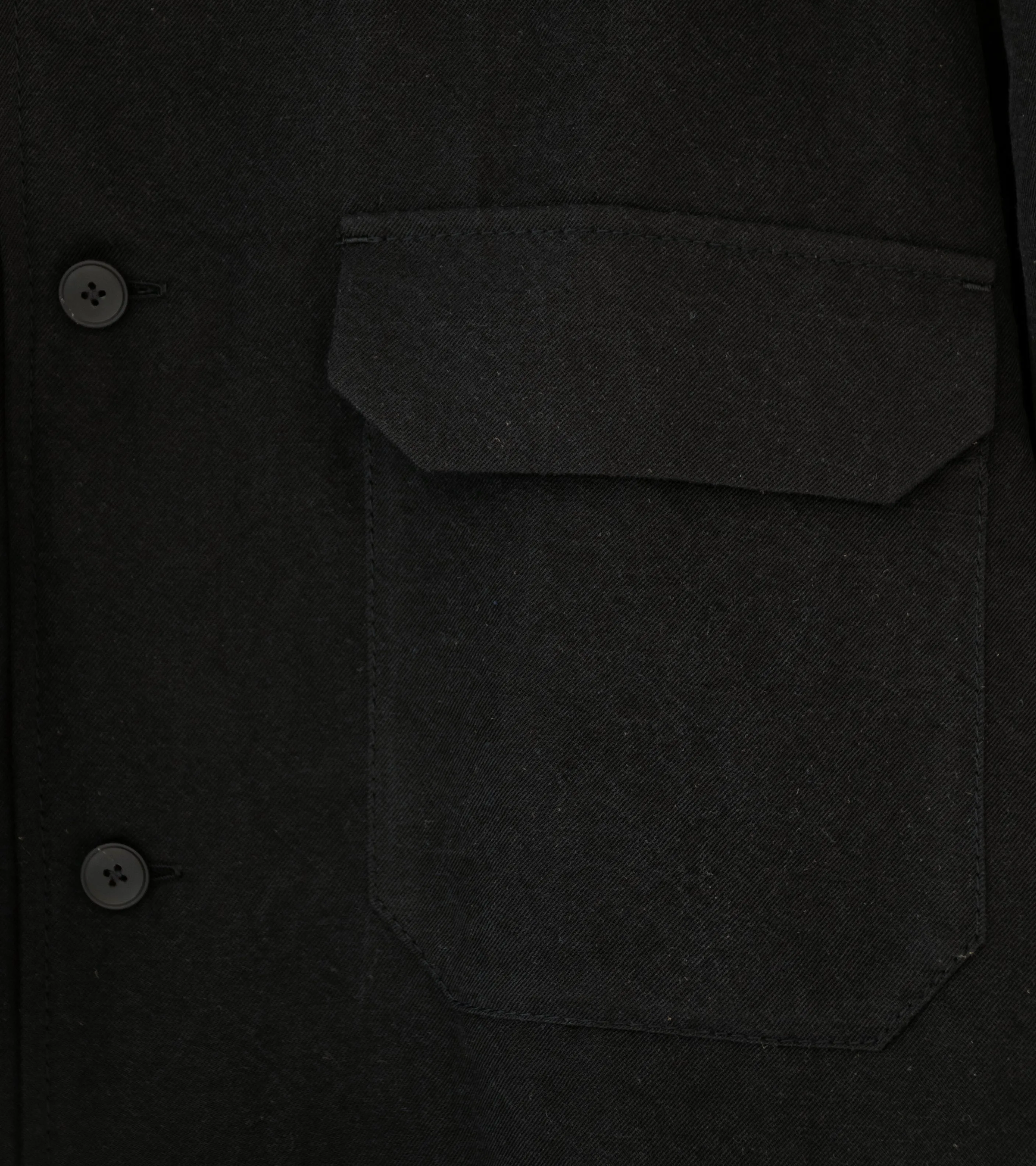 Aton 'CPO Shirt' (Black Nidom Silk Linen)