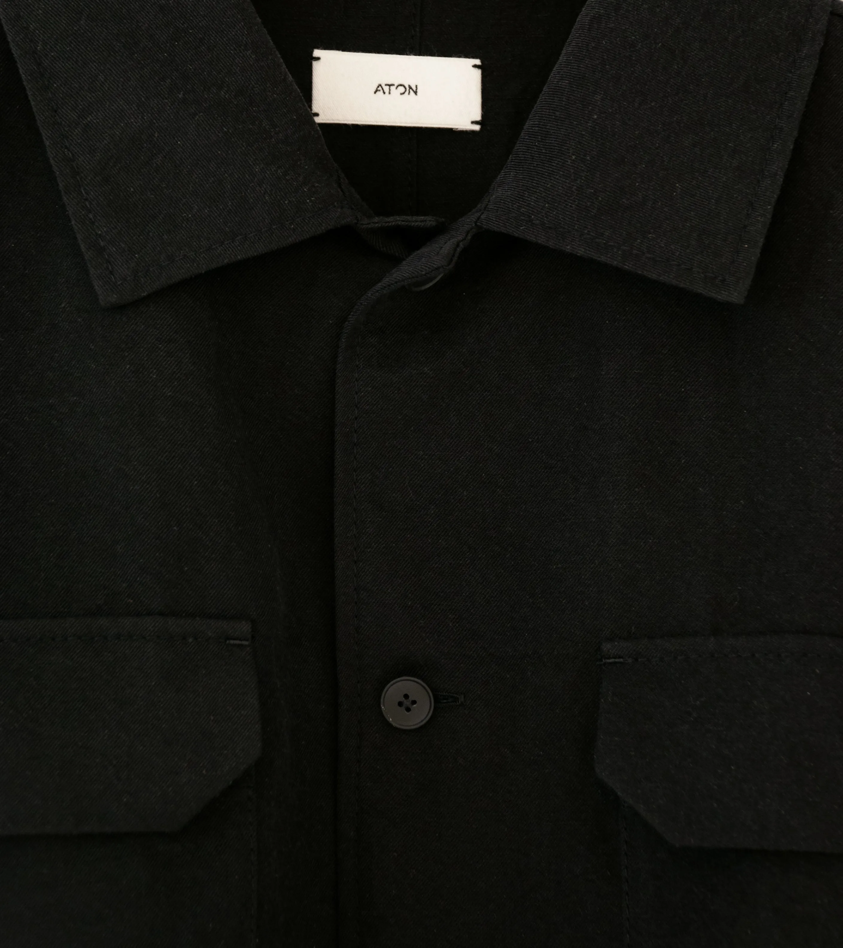 Aton 'CPO Shirt' (Black Nidom Silk Linen)