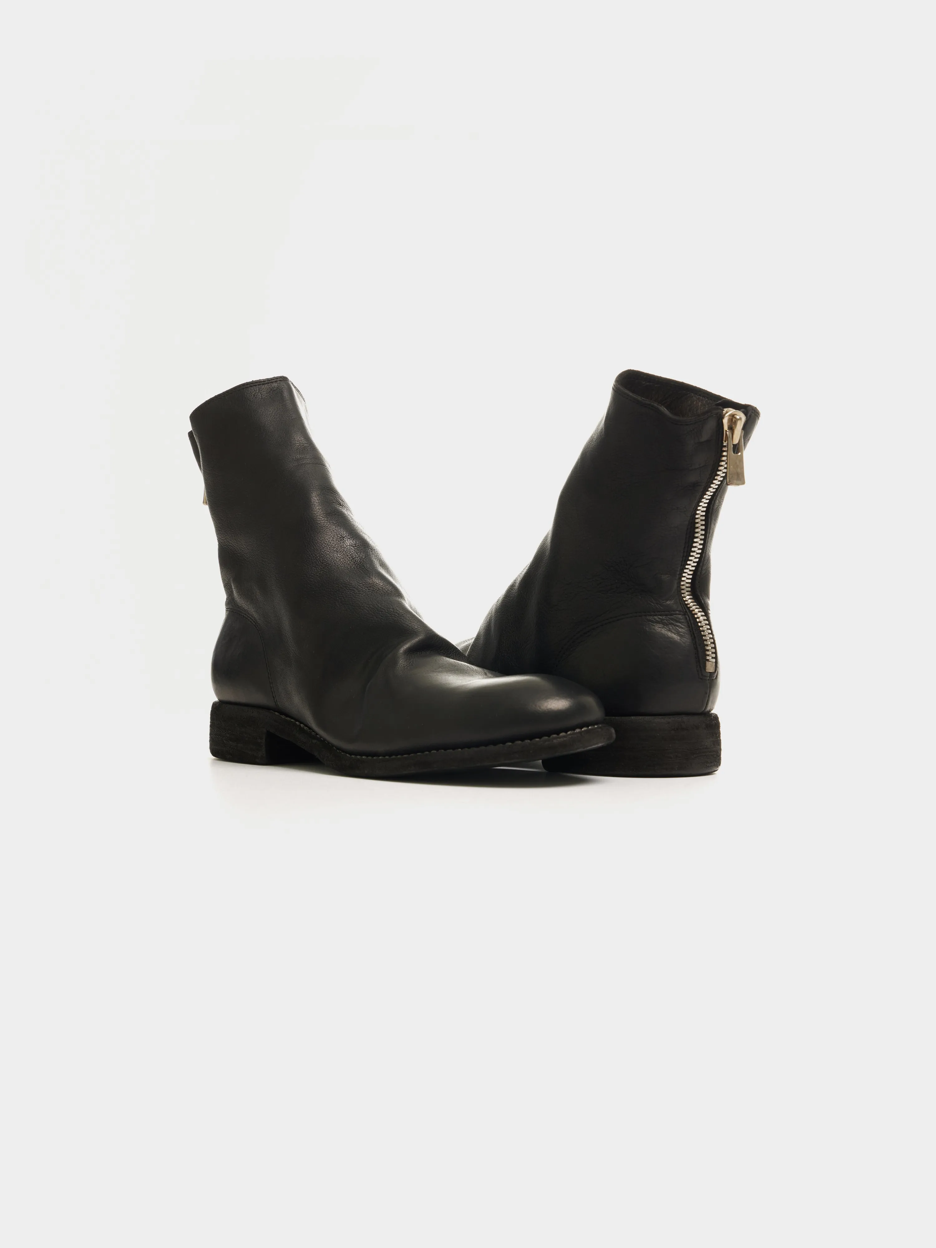 Back Zip Ankle Boot, BLKT