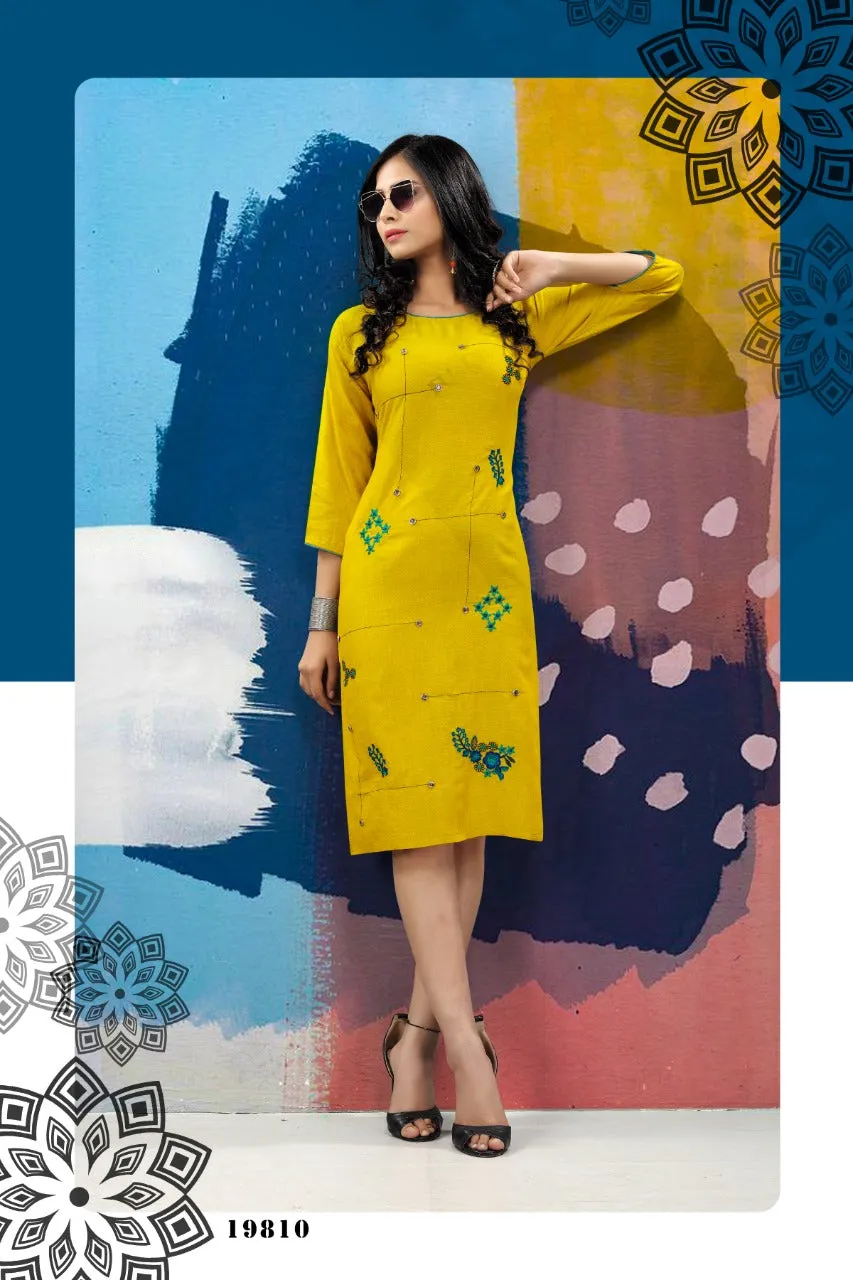 Bandhani Palace Launched Popcorn Vol 2 Rayon Daily Wear Kurtis Collection