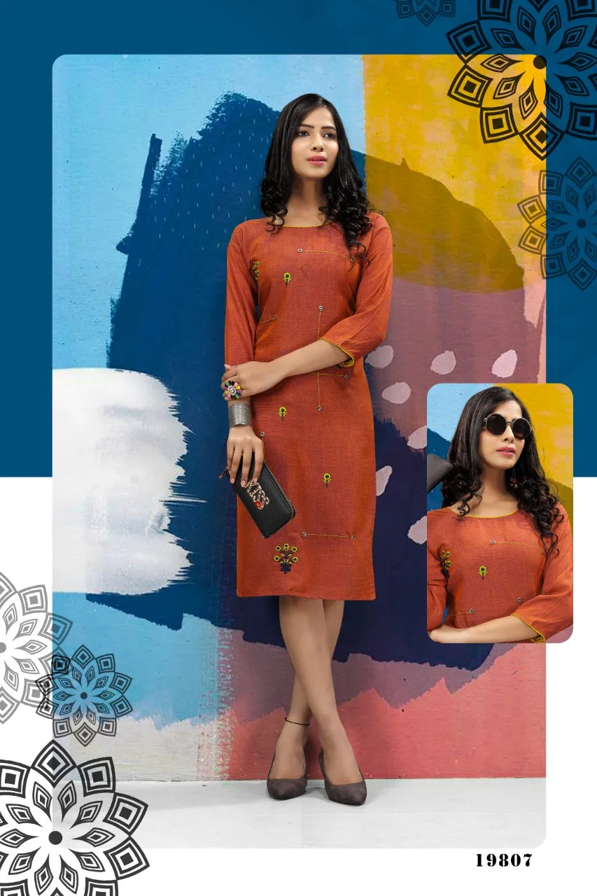 Bandhani Palace Launched Popcorn Vol 2 Rayon Daily Wear Kurtis Collection