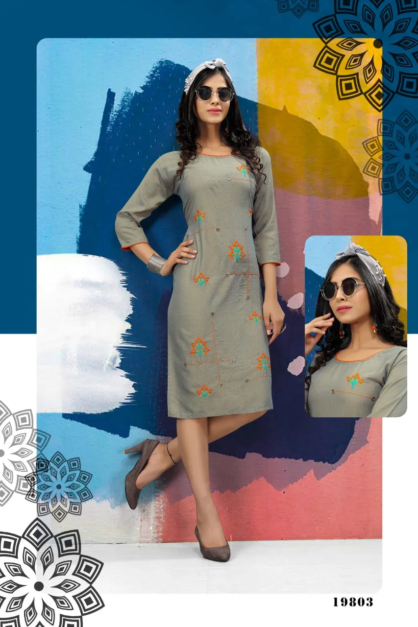 Bandhani Palace Launched Popcorn Vol 2 Rayon Daily Wear Kurtis Collection