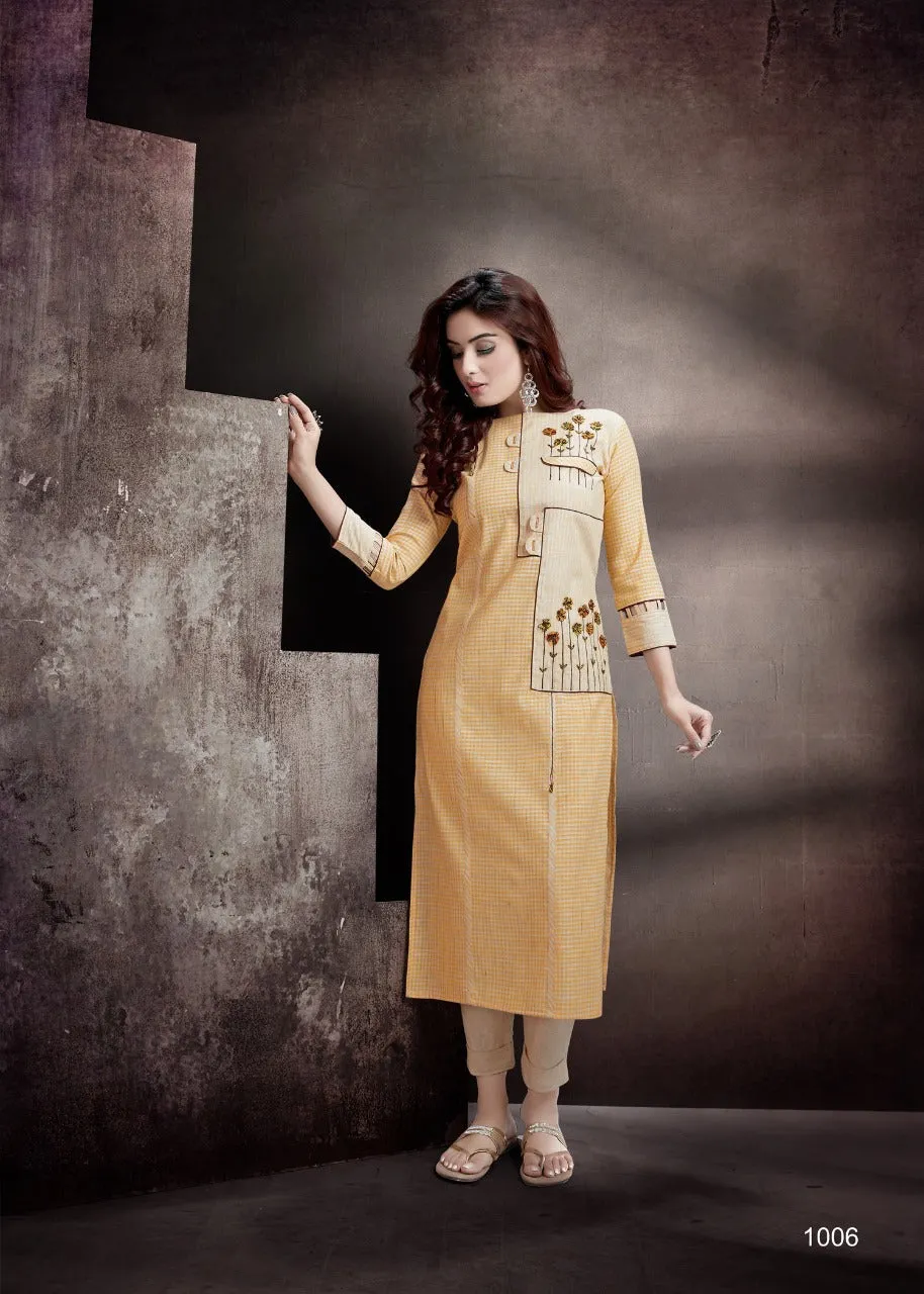 Bandhani Palace Presents Preety Girl Handloom Cotton Casual Wear Kurtis Collection