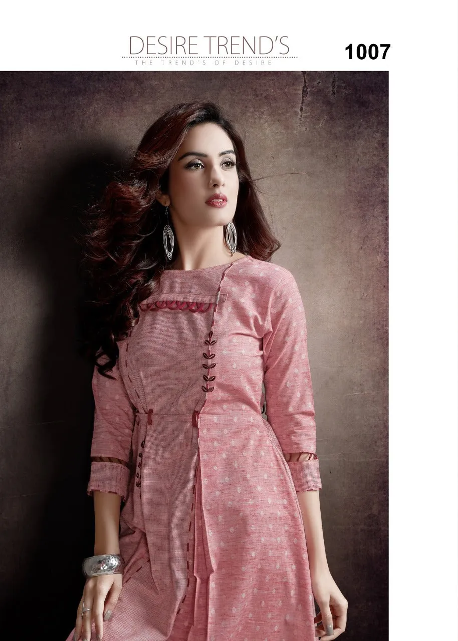 Bandhani Palace Presents Preety Girl Handloom Cotton Casual Wear Kurtis Collection