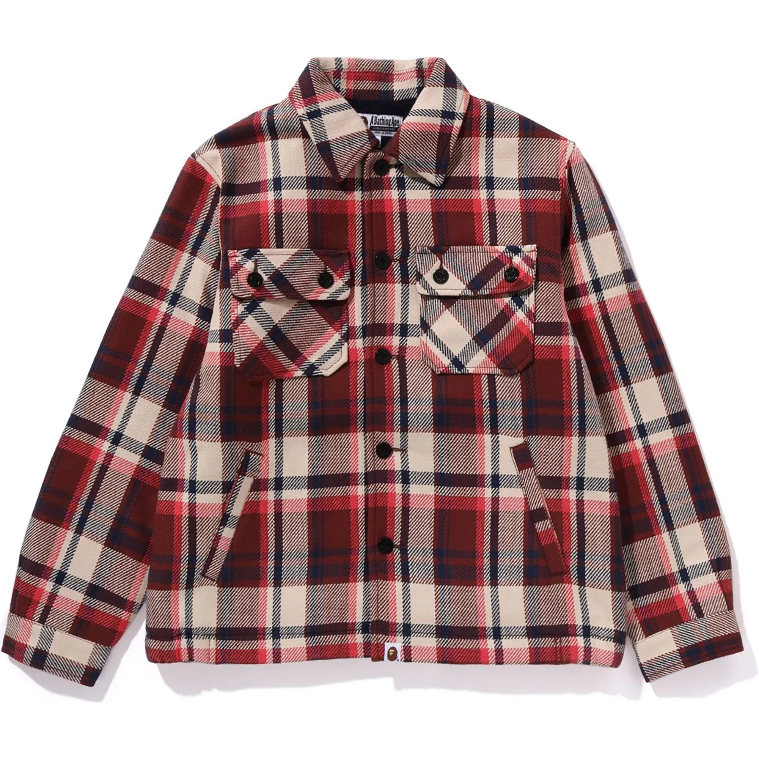 BAPE CHECK CPO JACKET MENS