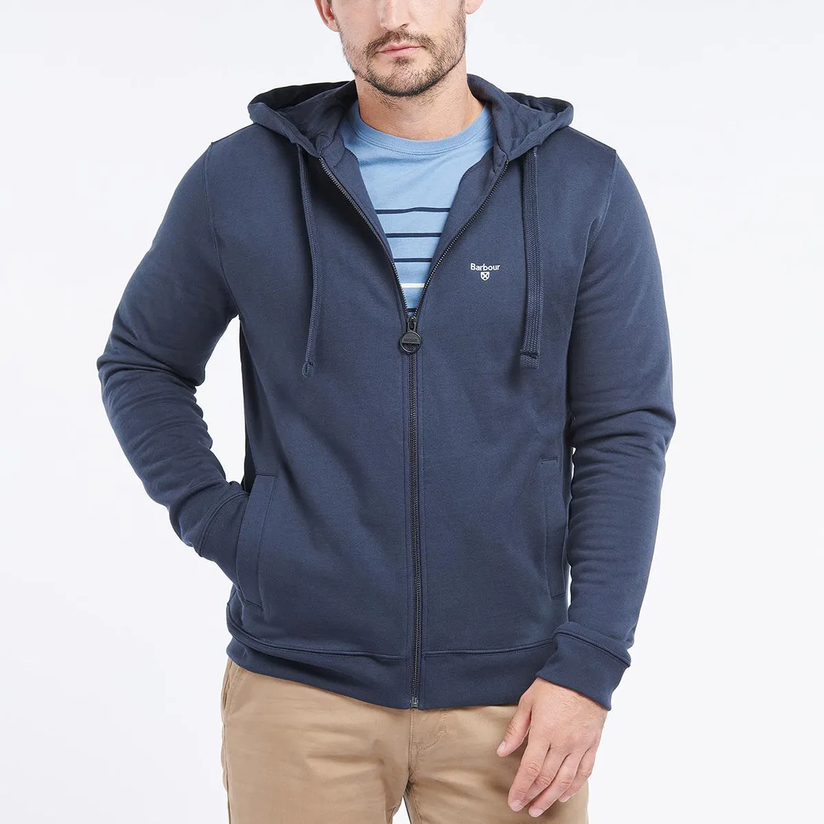 Barbour - Bavington Zip Hoodie in Navy