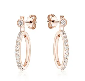 Bezel Stud Diamond Jacket Hoops