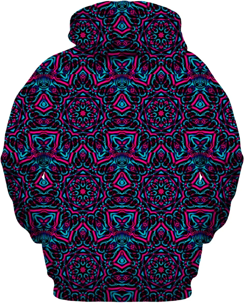 Blue and Pink Mandala Collage Hoodie