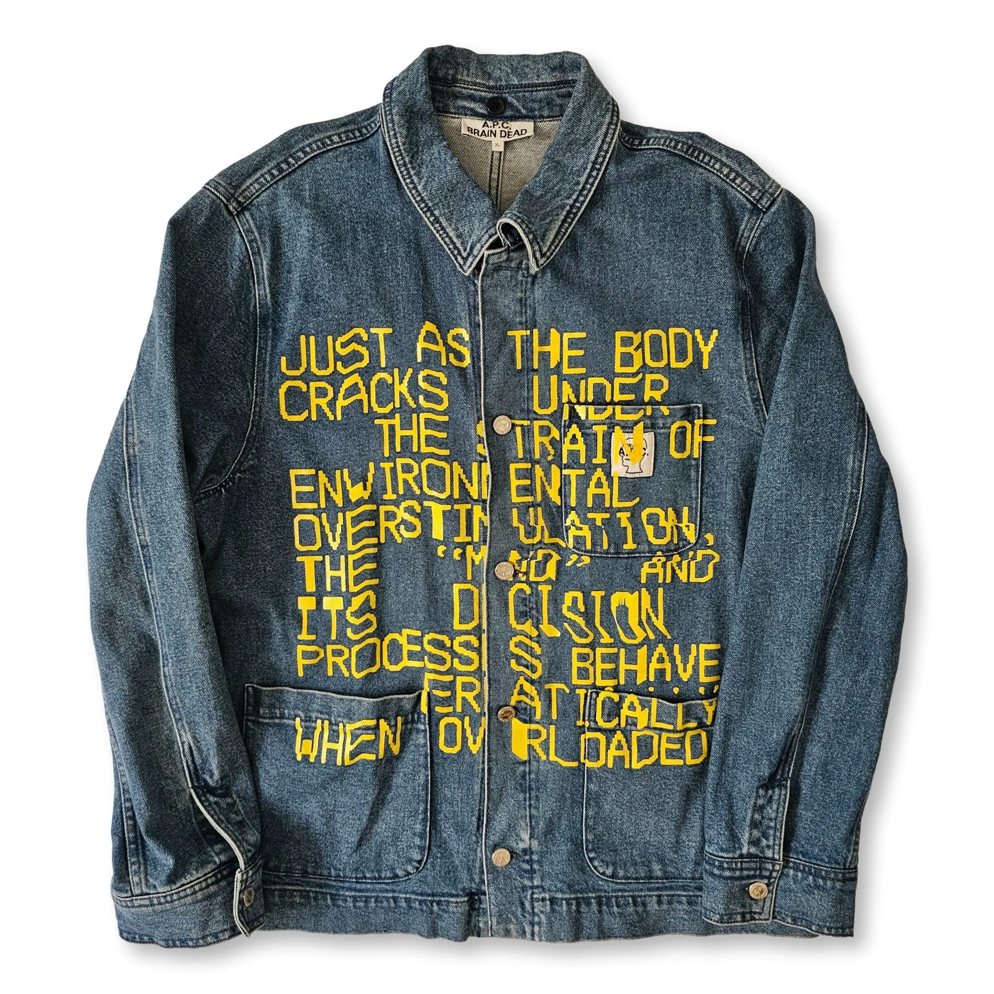 Blue APC Brain Dead denim jacket