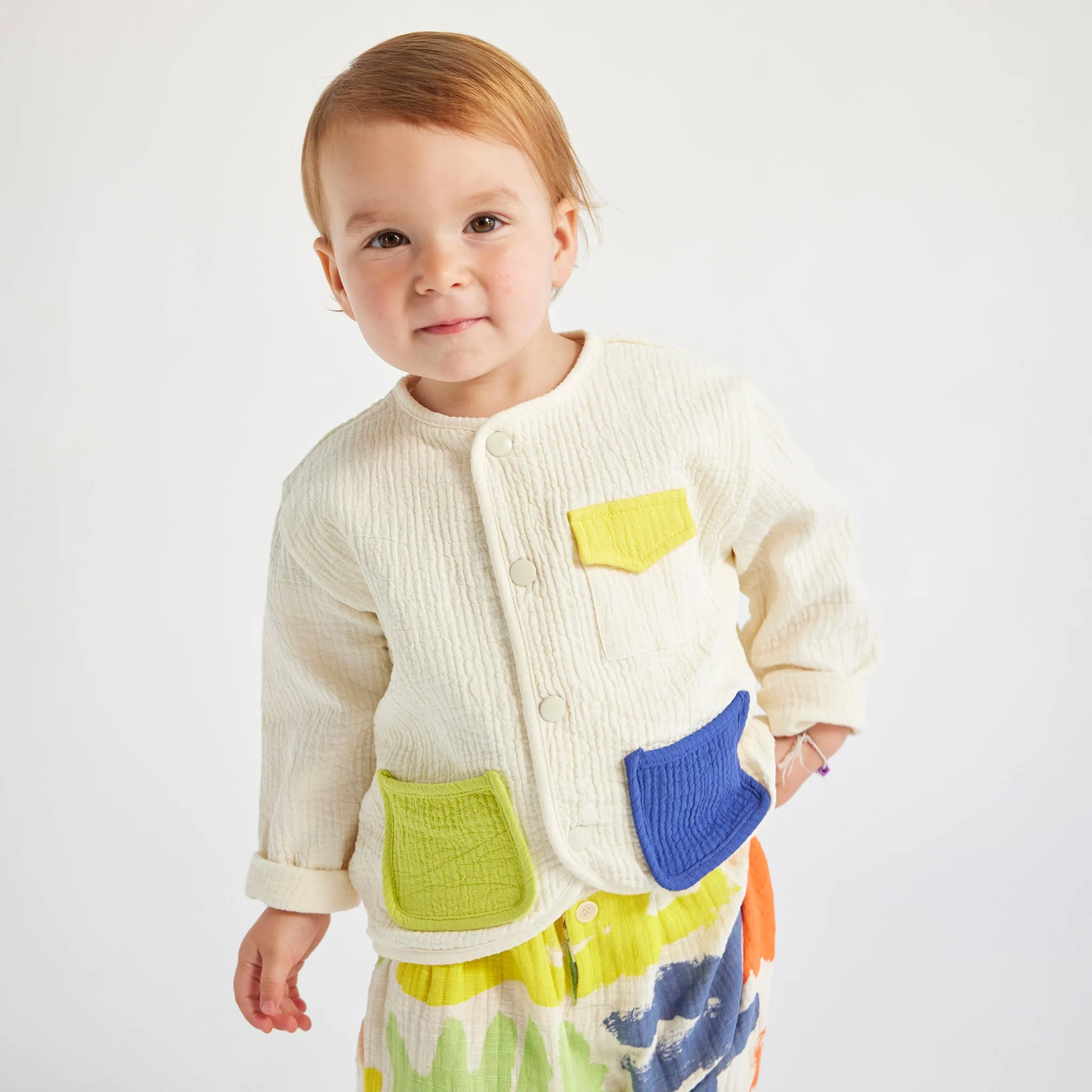 Bobo Choses Baby Colourblock Jacket Cream