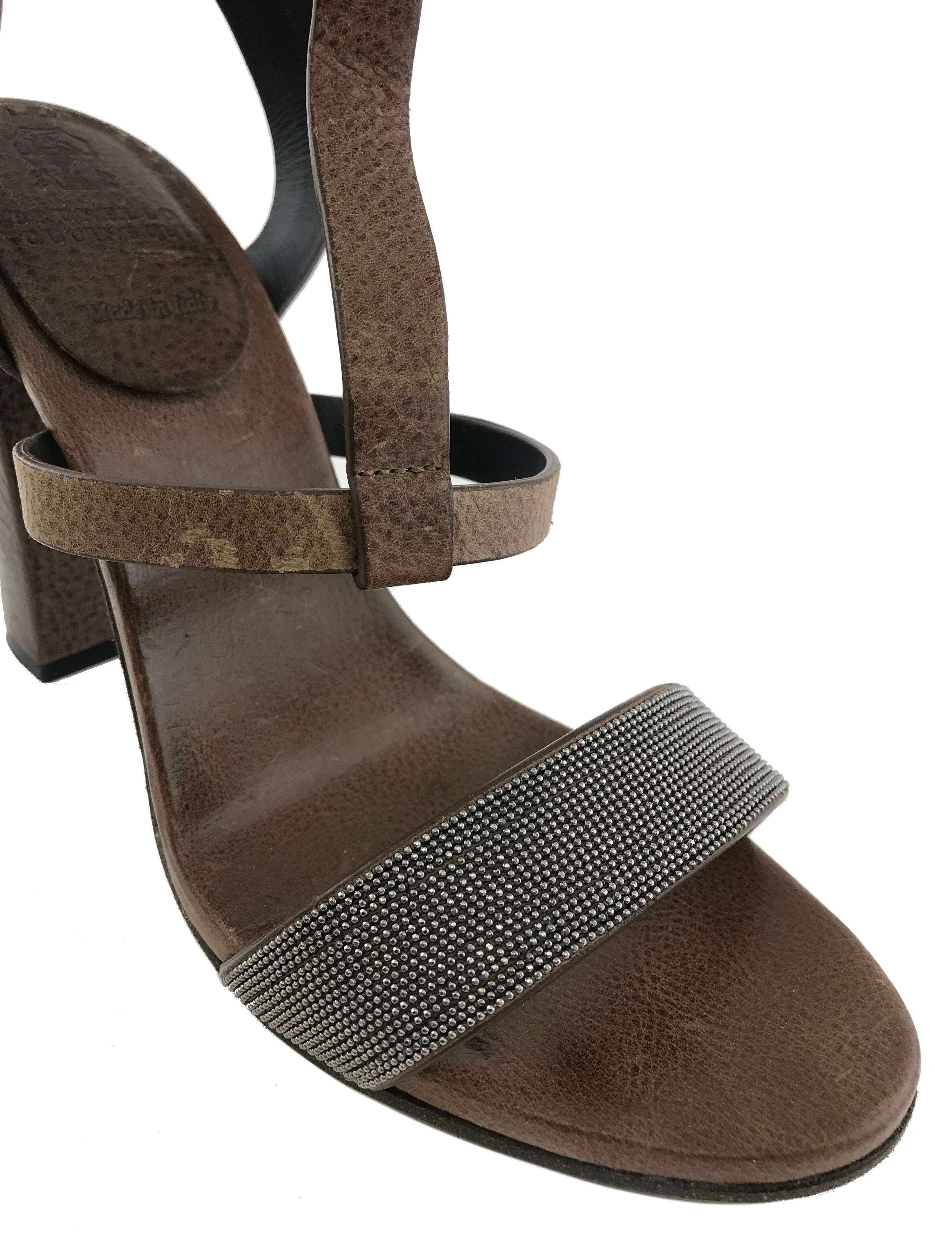 Brunello Cucinelli Monili T-Strap Strap Sandals Size 8