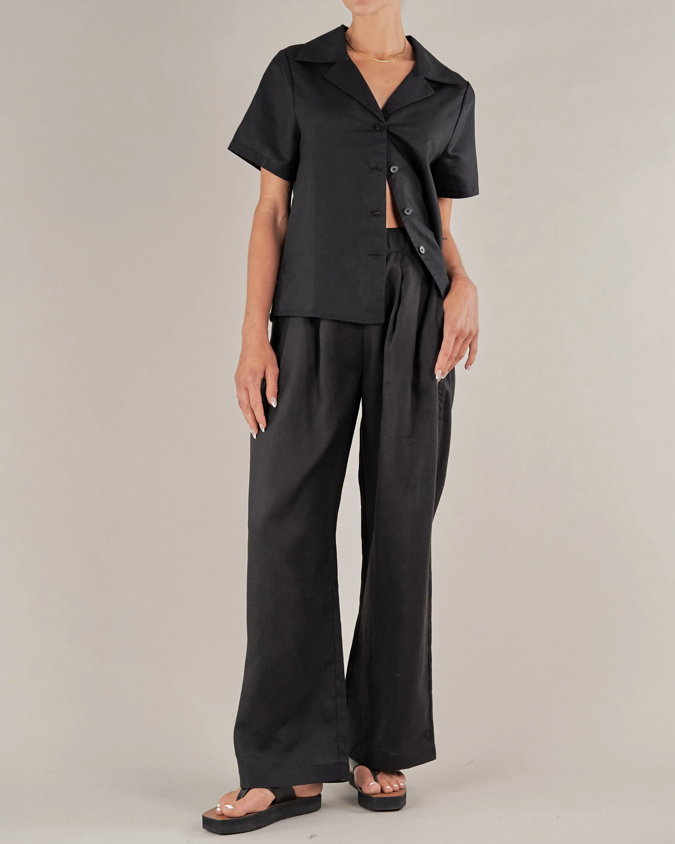 Cancun Linen Pant - Black