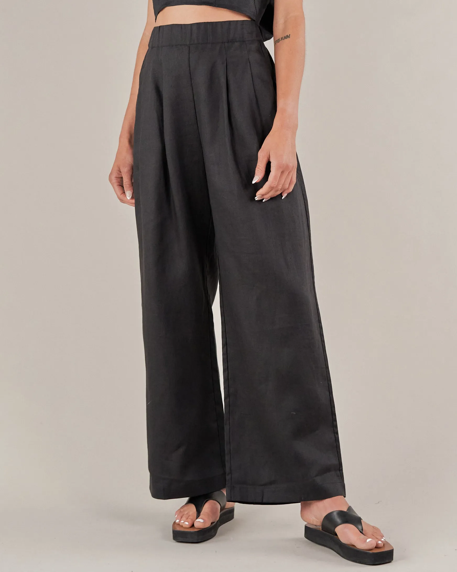 Cancun Linen Pant - Black