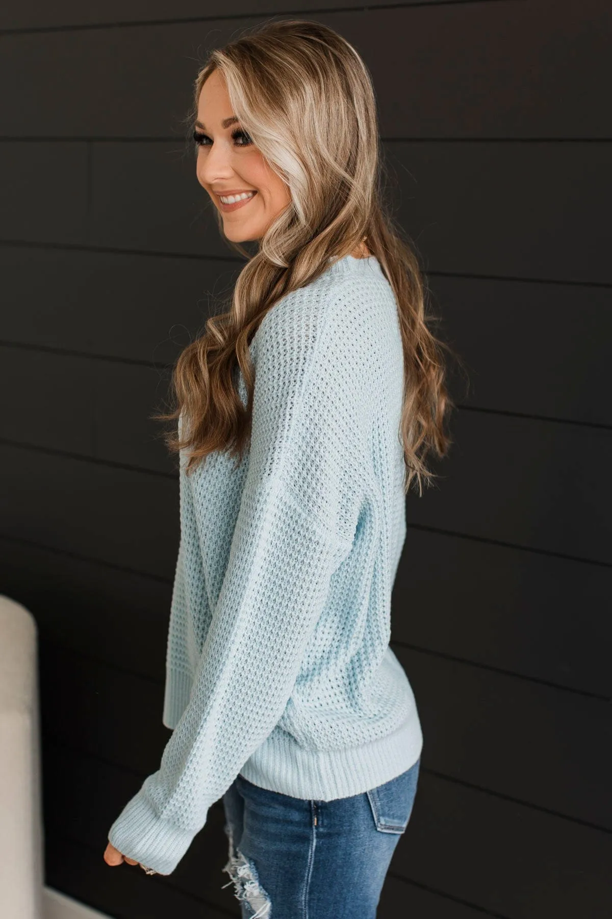 Captivating In Color Knit Sweater- Sky Blue