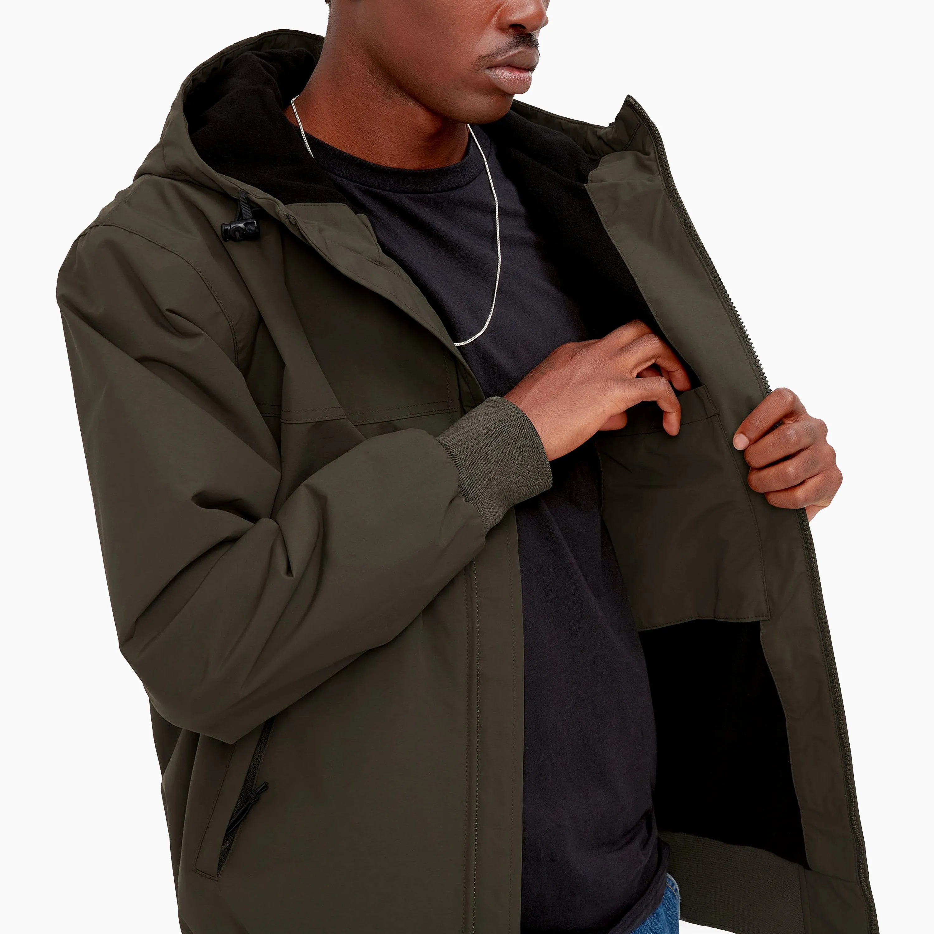 CARHARTT WIP HOODED SAIL JACKET CYPRESS & BLACK - I028436