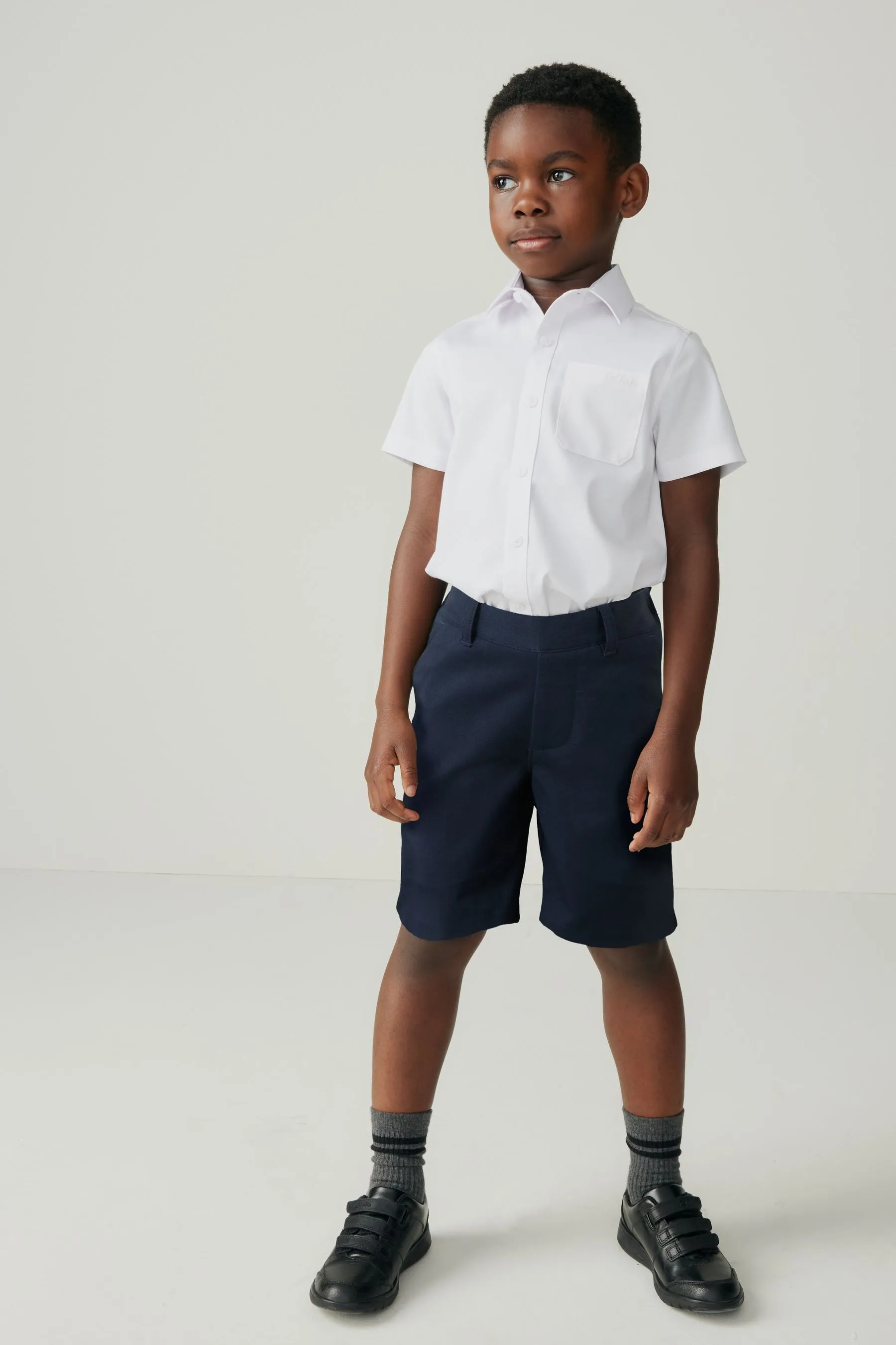 Clarks Navy Pull On Waist School Shorts