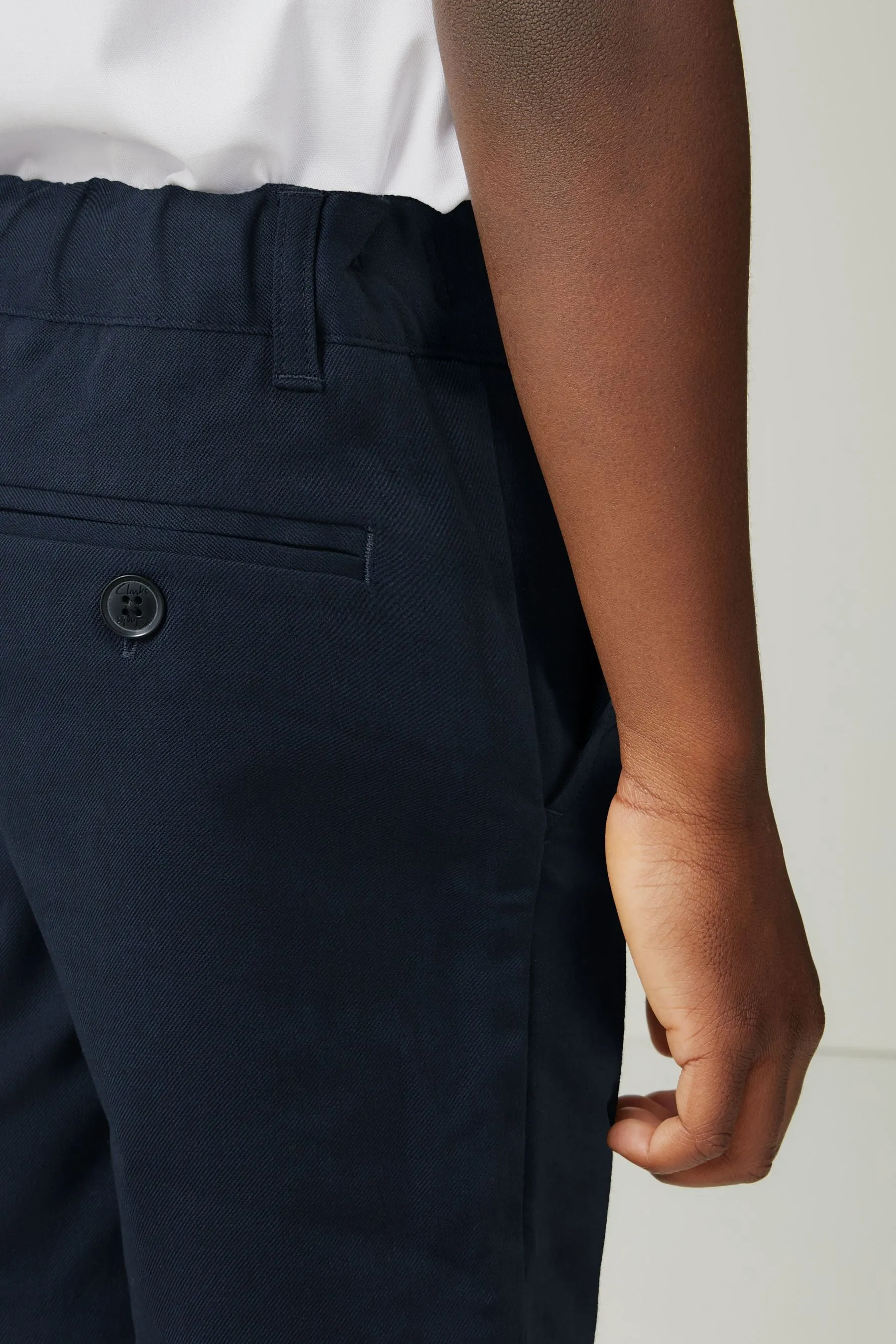 Clarks Navy Pull On Waist School Shorts