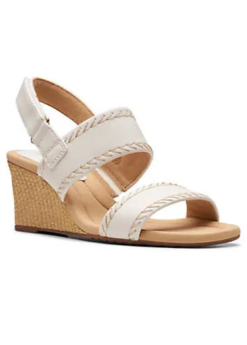 Clarks White Leather Kyarra Rose Sandals | Grattan