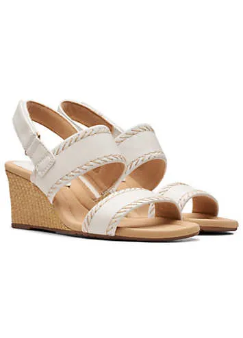 Clarks White Leather Kyarra Rose Sandals | Grattan