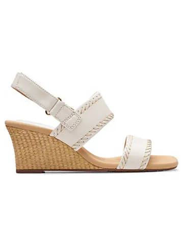 Clarks White Leather Kyarra Rose Sandals | Grattan