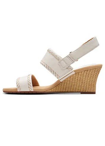 Clarks White Leather Kyarra Rose Sandals | Grattan