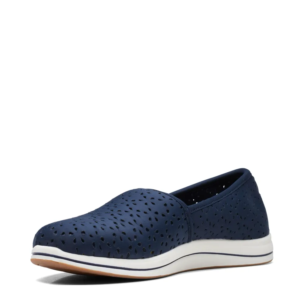 Clarks Women's Breeze Emily Perfed Slip On in Navy