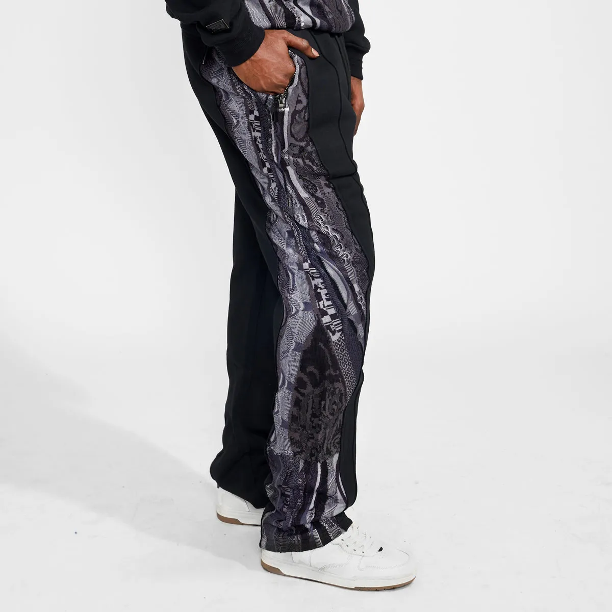 COOGI Sweater Pieced Fleece Jogger - Black V2