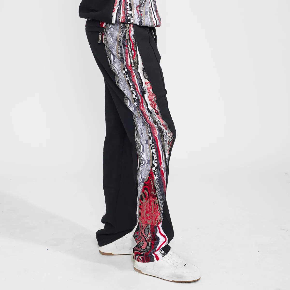 COOGI Sweater Pieced Fleece Jogger - Red-Black