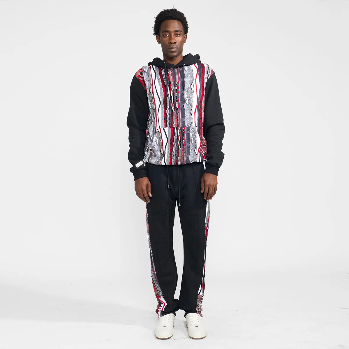 COOGI Sweater Pieced Fleece Jogger - Red-Black