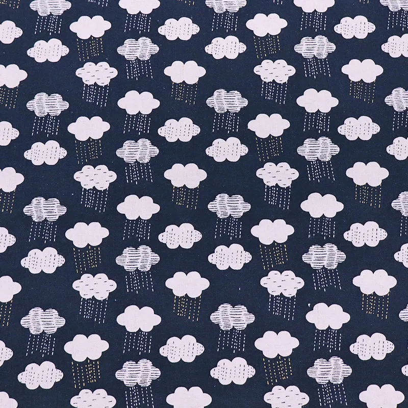 Cotton and Linen Mix - Indigo - British Springtime