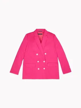 Cotton Linen Blazer - Pink Passion