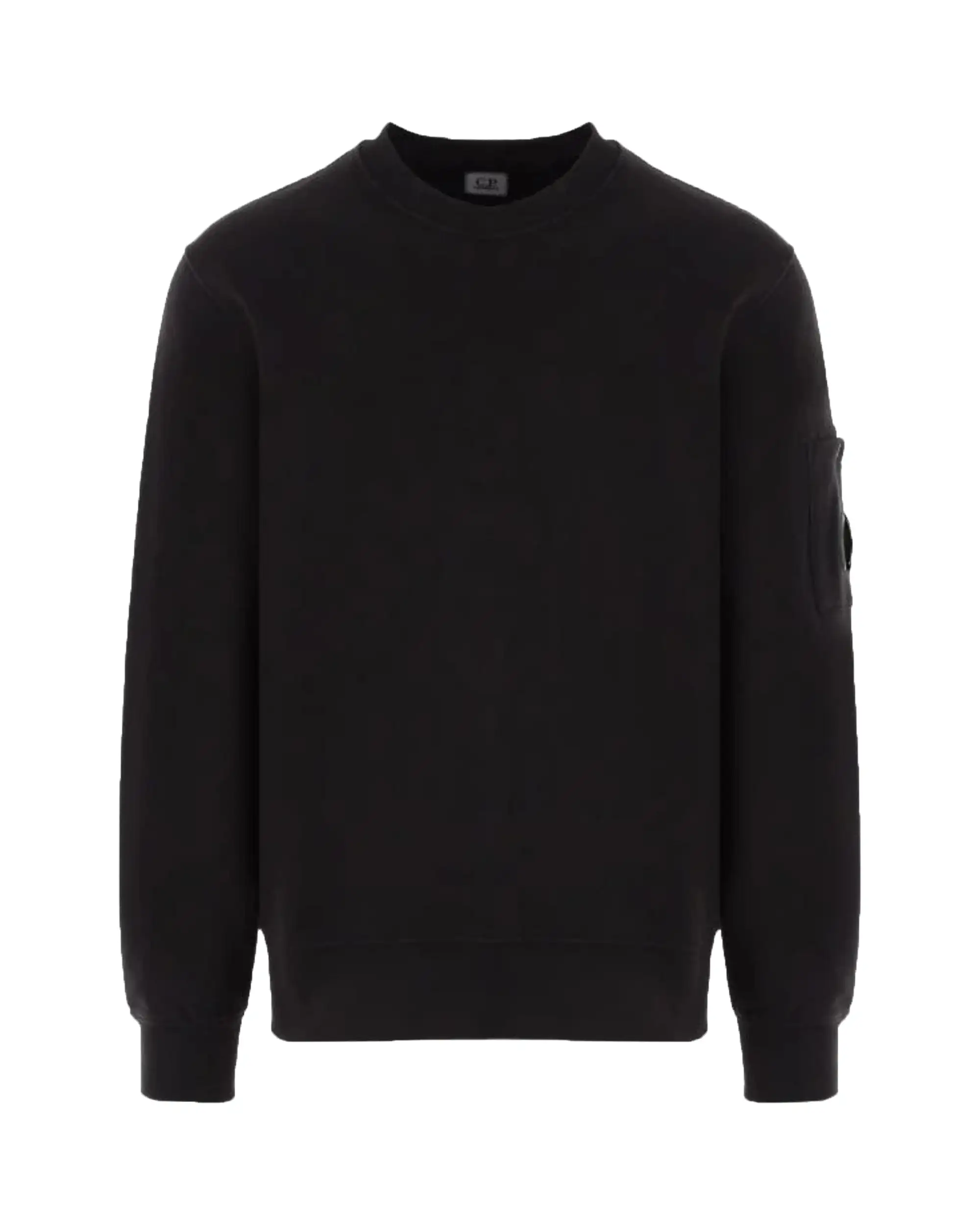 CP Company Brushed & Emerized Diagonal Fleece Lens Sweatshirt Nero