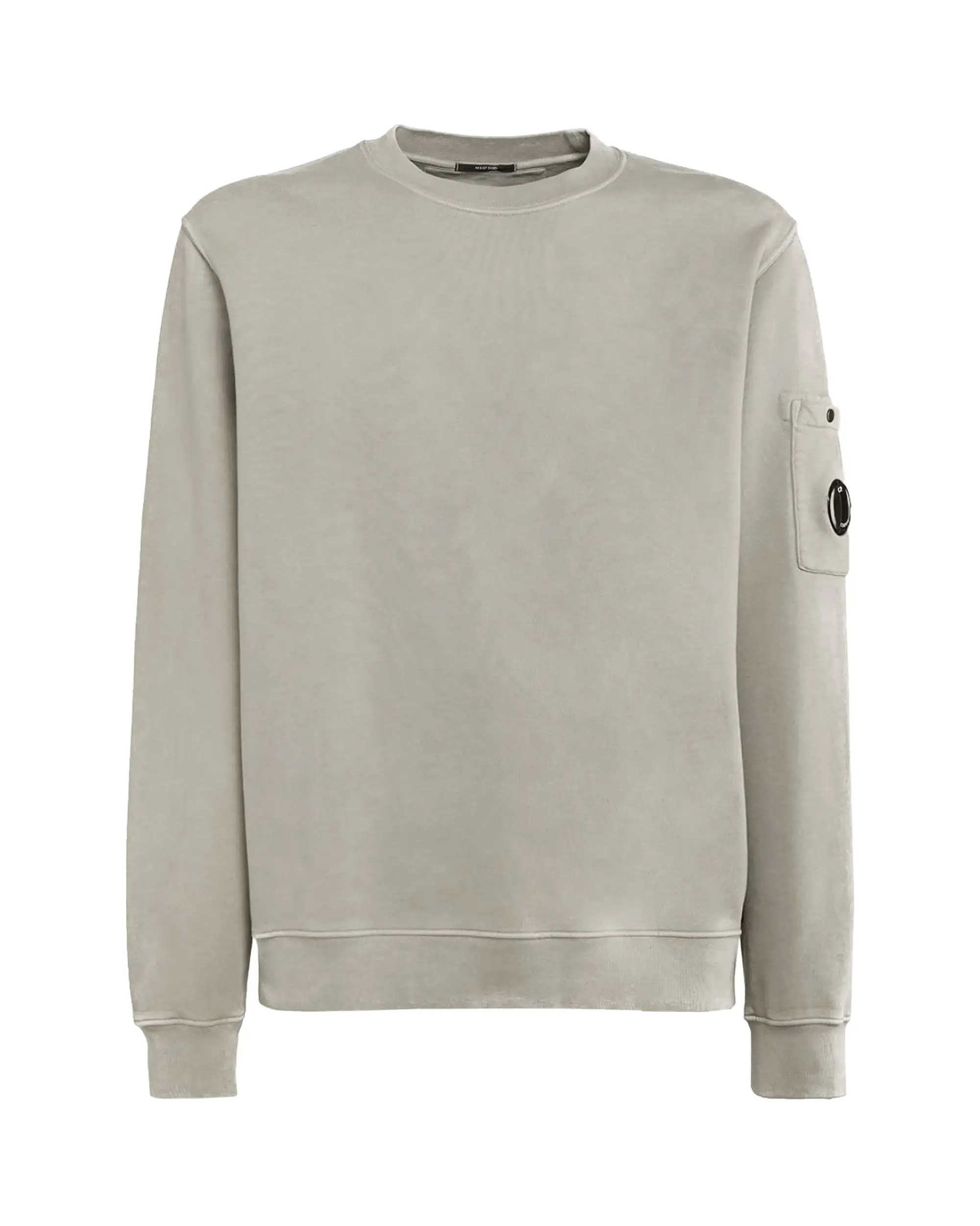 CP Company Brushed & Emerized Diagonal Fleece Lens Sweatshirt Silver Sage