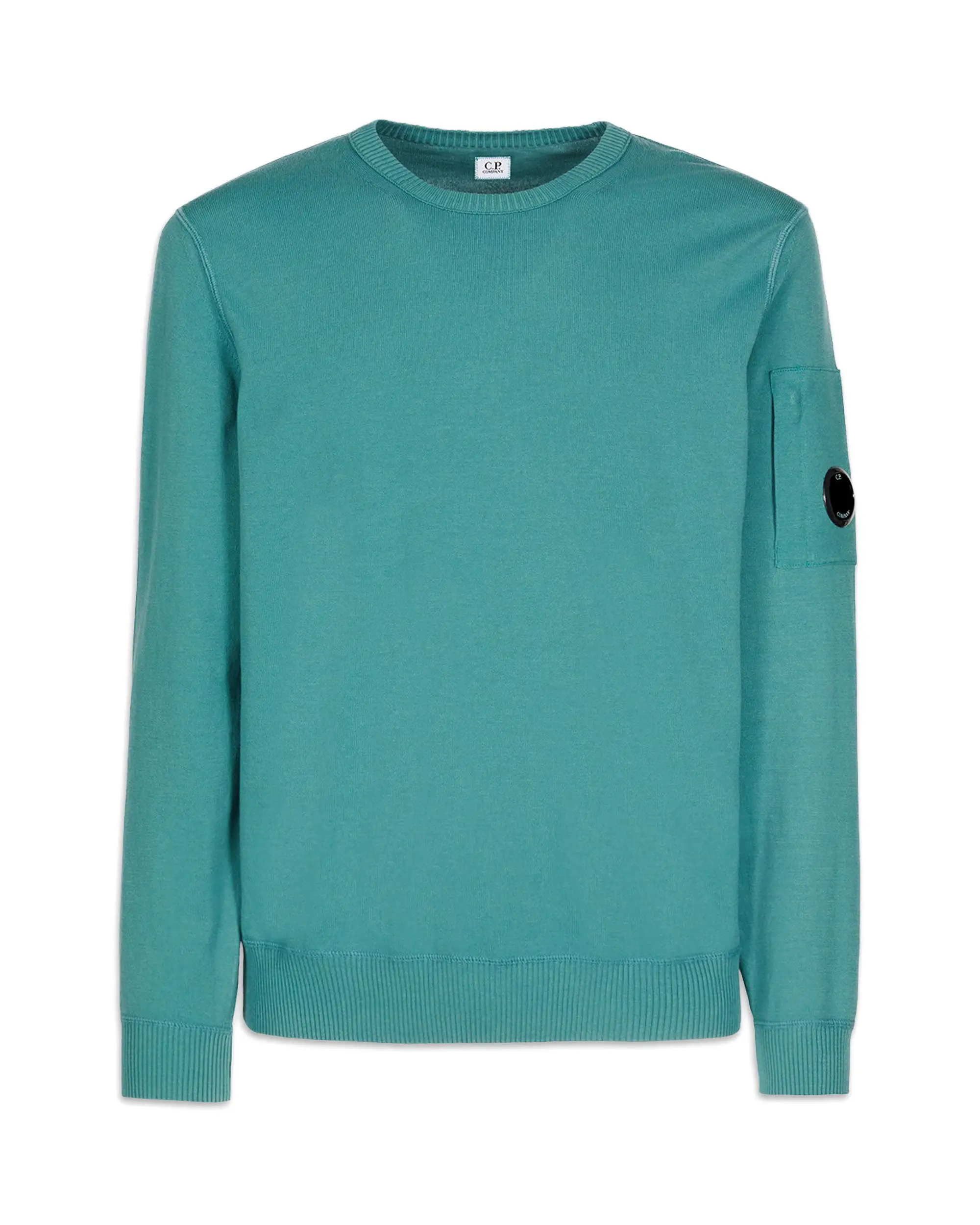 CP Company Cotton Crepe Crew Neck Knit Frosty Spruce