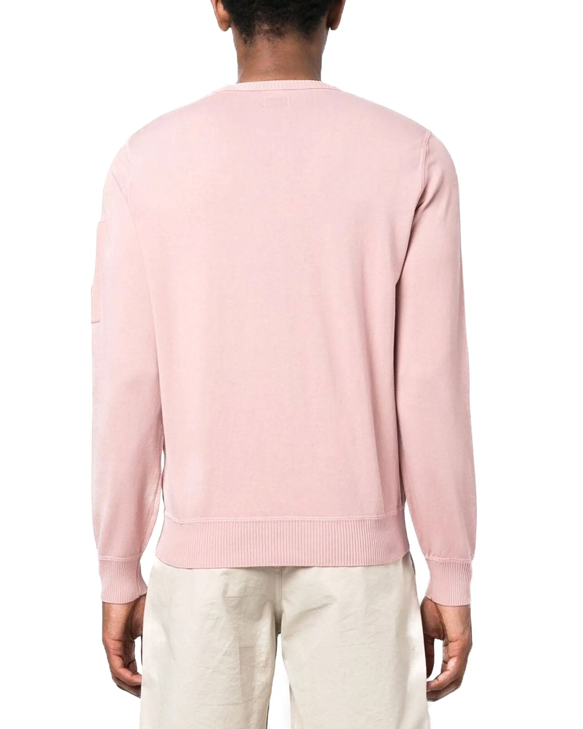 CP Company Cotton Crepe Crew Neck Knit Pale Mauve