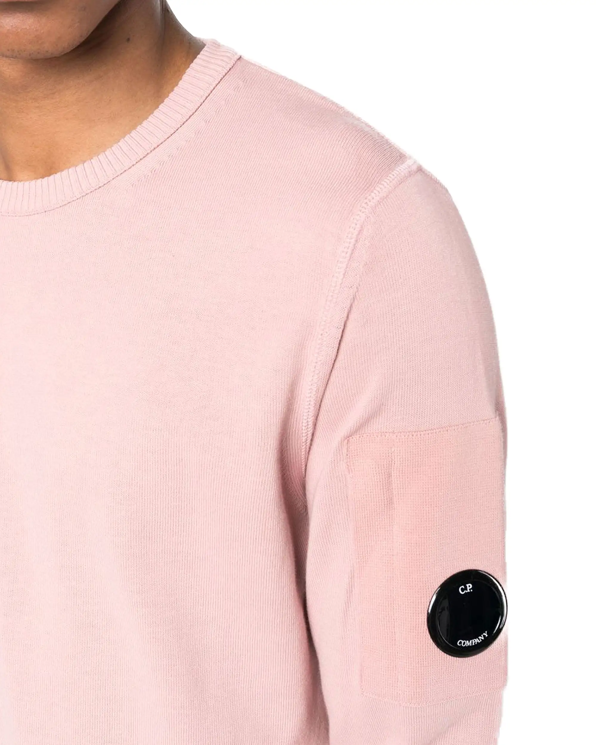 CP Company Cotton Crepe Crew Neck Knit Pale Mauve