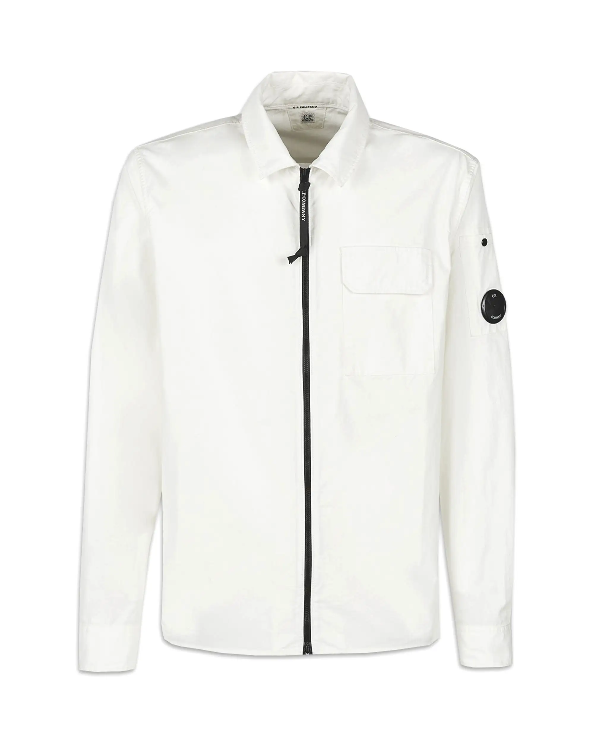 CP Company Gabardine Zipped Shirt Bianco