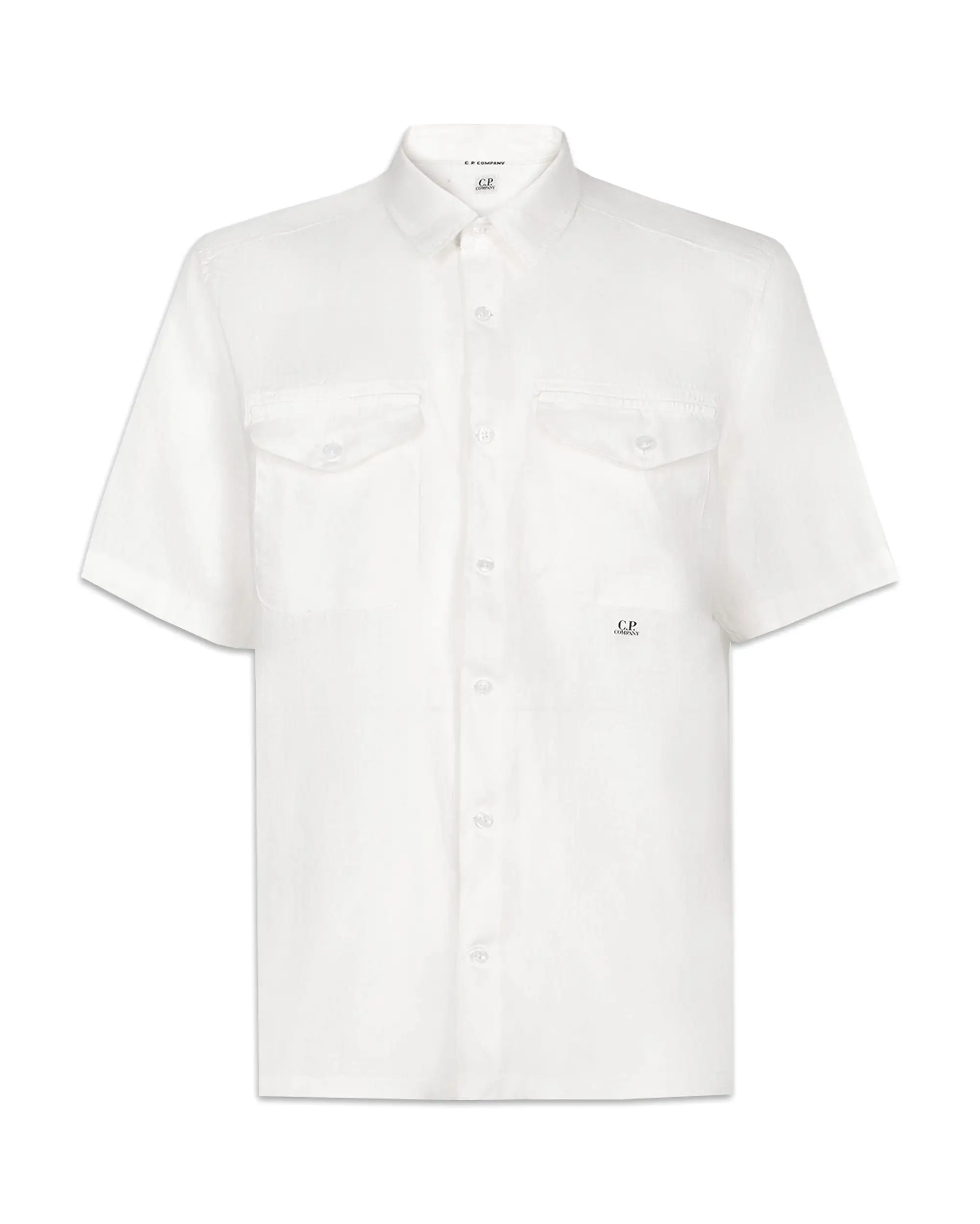 CP Company Lino Pockets Shirt Bianco