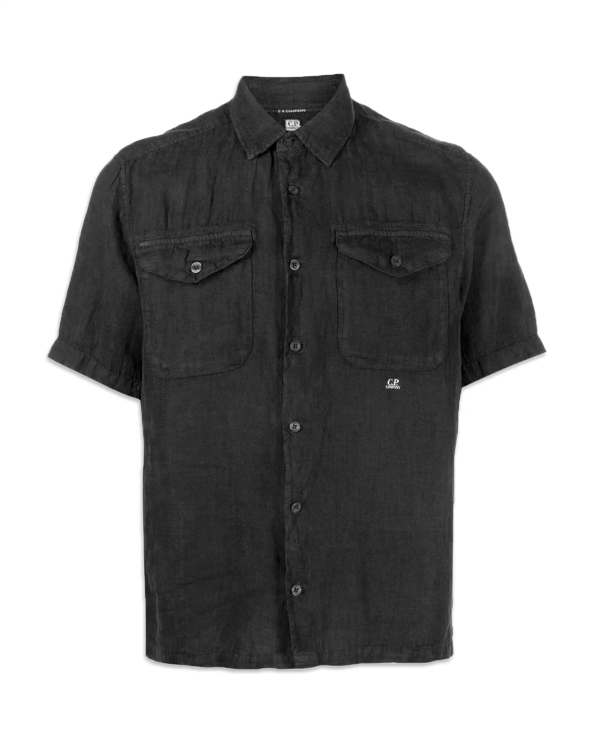 CP Company Lino Pockets Shirt Nero